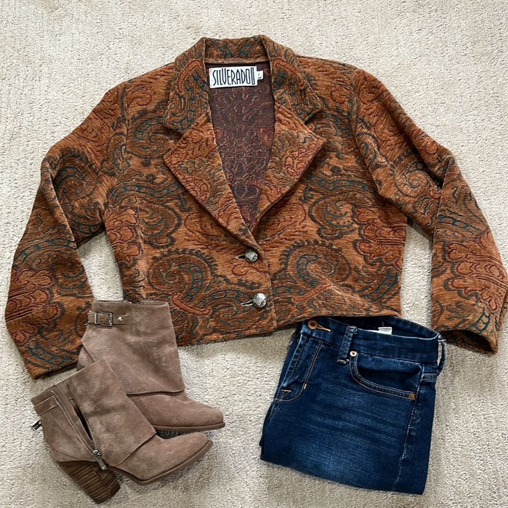 Silverado Women's Paisley Bomber Jacket - Tan